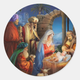 Sticker Rond Lieu des fêtes de la Nativité