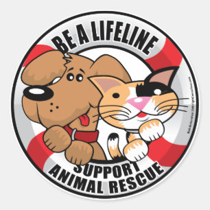 Sticker Rond Lifeline : Support Secourt Amimal