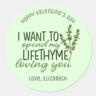 Sticker Rond Lifetime Loving You Funny Pun mignon Saint Valenti