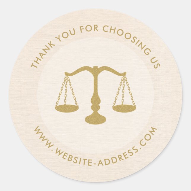 Sticker Rond Light beig linen texture personalized text logo (Devant)