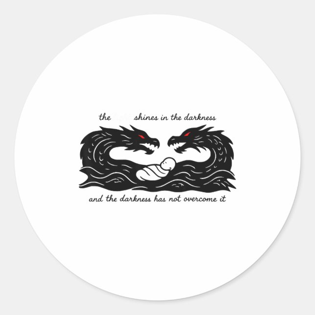 Sticker Rond Light Of The World Baby Jesus Christian Design  (Devant)