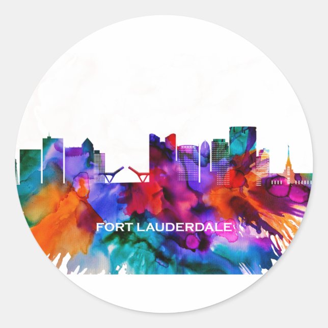 Sticker Rond Ligne aérienne de Fort Lauderdale (Devant)