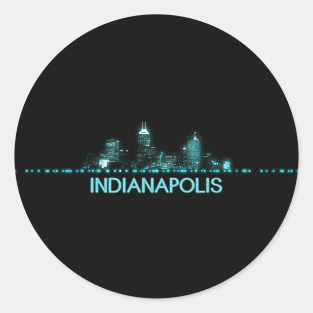 Sticker Rond Ligne aérienne d'Indianapolis (Devant)