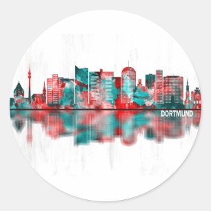 Sticker Rond Ligne aérienne Dortmund Allemagne