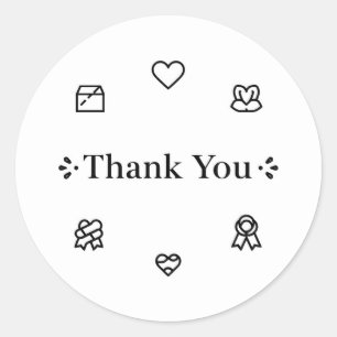 Sticker Rond Ligne artistique de remerciement