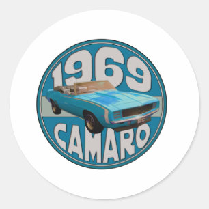 Sticker Rond Ligne Bleue Lumière 1969 Camaro Super Sport