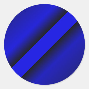 Sticker Rond Ligne bleue mince