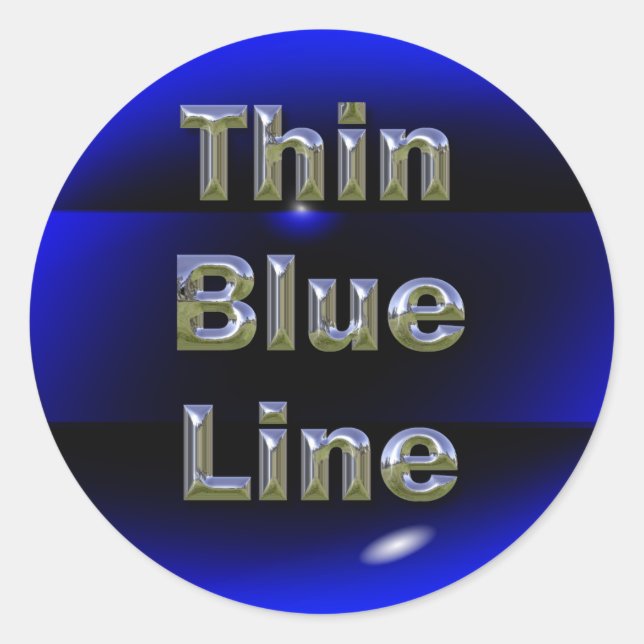 Sticker Rond Ligne bleue mince (Devant)