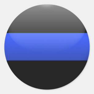 Sticker Rond Ligne bleue mince