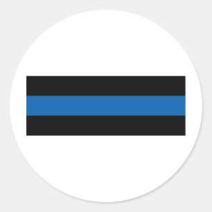 Sticker Rond Ligne bleue mince