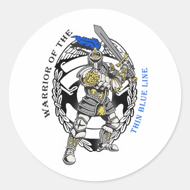 STICKER ROND LIGNE BLEUE MINCE (Devant)