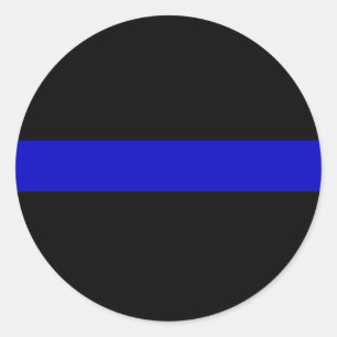 Sticker Rond Ligne bleue mince