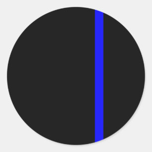 Sticker Rond Ligne Bleue Mince Symbolique verticale