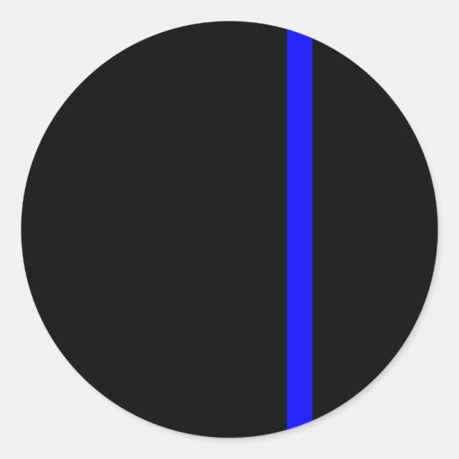 Sticker Rond Ligne Bleue Mince Symbolique verticale (Devant)