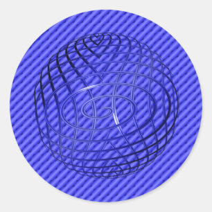 Sticker Rond Ligne Bleue Mince Un-d'un-un-un-un