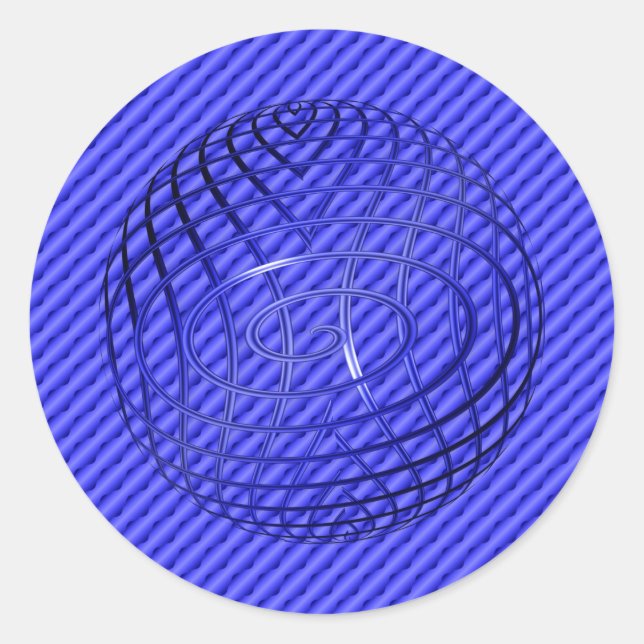 Sticker Rond Ligne Bleue Mince Un-d'un-un-un-un (Devant)