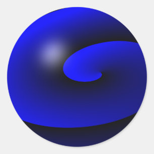 Sticker Rond Ligne Bleue Mince Un-d'un-un-un-un