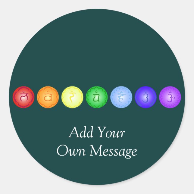 Sticker Rond Ligne de 7 chakras (Devant)