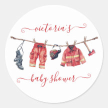 Ligne de Baby shower de petit pompier