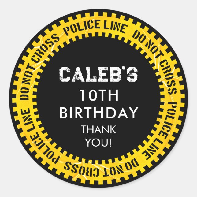 Sticker Rond Ligne de police Ne pas traverser les lignes jaunes (Devant)