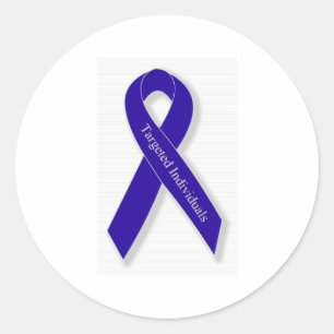 Sticker Rond Ligne du ruban Indigo