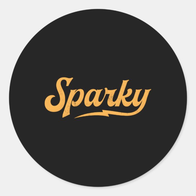 Sticker Rond Ligne Electricien Sparky Papa (Devant)