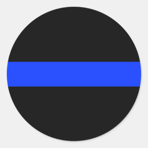 Sticker Rond Ligne mince bleue de la police