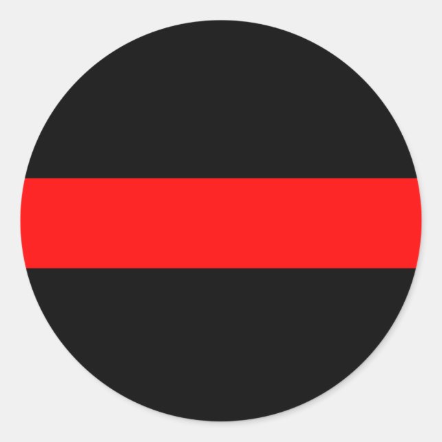 Sticker Rond Ligne rouge mince de sapeur-pompier (Devant)