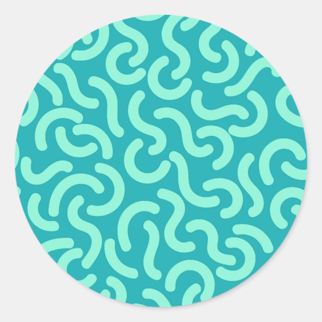 Sticker Rond Lignes arrondies Motifs sans fil (Devant)