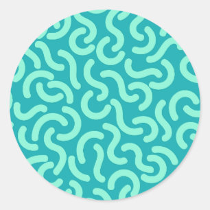 Sticker Rond Lignes arrondies Motifs sans fil