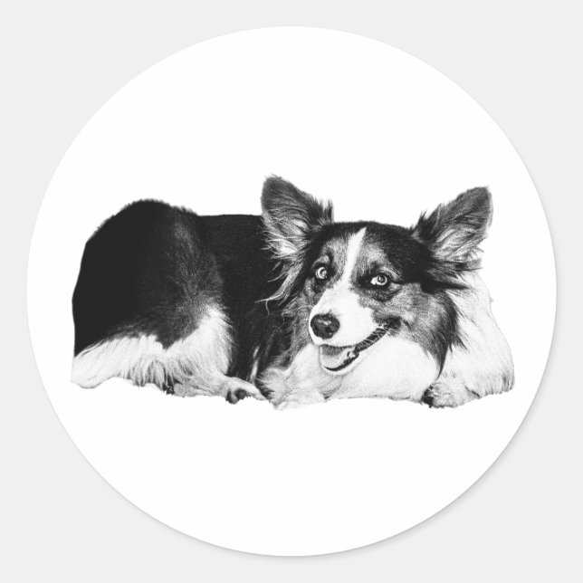 Sticker Rond Lignes simples, grand coeur (Devant)