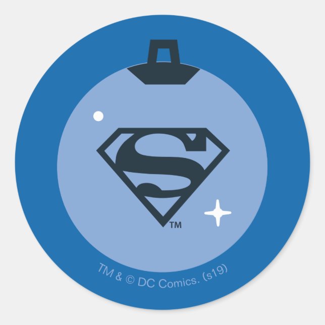 Sticker Rond Ligue de Justice Superman Holiday Bauble (Devant)