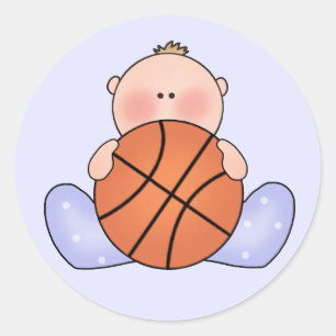 Sticker Rond Lil Basketball Baby Boy