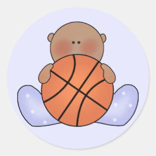 Sticker Rond Lil Basketball Baby Boy - Ethnic