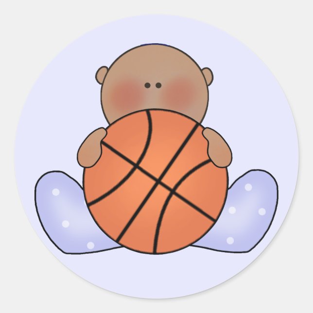 Sticker Rond Lil Basketball Baby Boy - Ethnique (Devant)