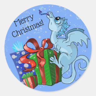 Sticker Rond lil' Dragon Snowflake