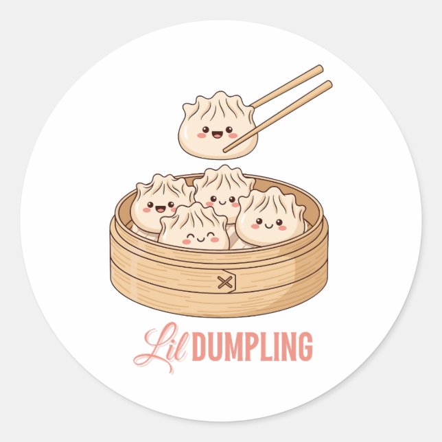 Sticker Rond Lil Dumplin – Conception de Bébé Dumpling Mignon | (Devant)
