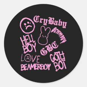 Sticker Rond Lil Emo Rap Goth Peep Hip hop Tattoo