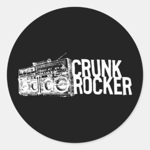 Sticker Rond Lil Jon "Crunk Rocker Boombox White"