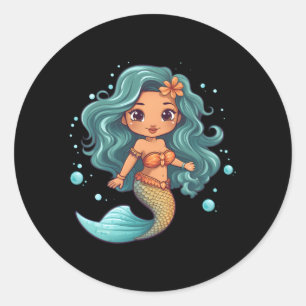 Sticker Rond Lil Mermaid