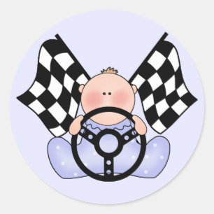 Sticker Rond Lil Race Winner Baby Boy