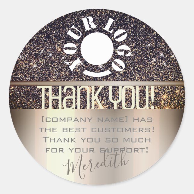 Sticker Rond Lilac Parties scintillant Glam Ombre Merci Logo Mo (Devant)