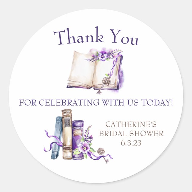 Sticker Rond Lilac Un Nouveau Chapitre Commence Douche Favour C (Devant)