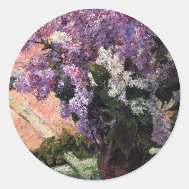 Sticker Rond Lilacs dans une fenêtre, Mary Cassatt (Devant)