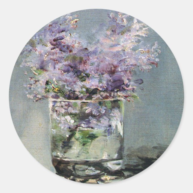 Sticker Rond Lilacs en verre par Edouard Manet (Devant)
