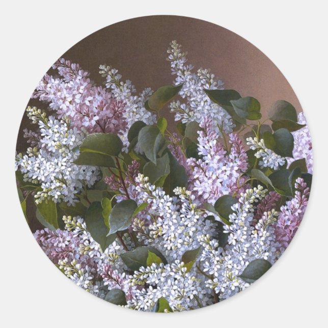 Sticker Rond Lilacs vintages (Devant)