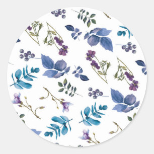 Sticker Rond Lilas lavande Iris pourpre Floral chic de printemp