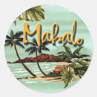 Sticker Rond L'île de Mahalo Hawaiian