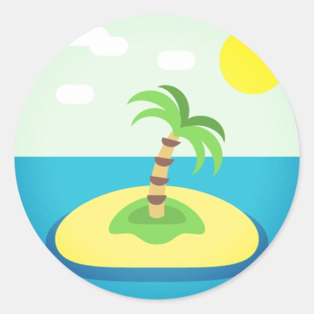 Sticker Rond L'île tropicale Emoji (Devant)