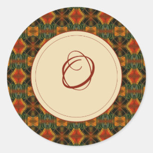 Sticker Rond Lillian avec joint d'enveloppe initial